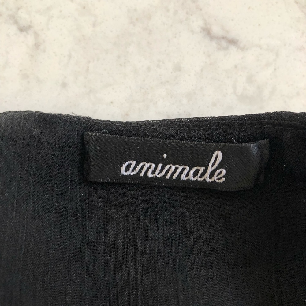 Romantic Ruffle ANIMALE Camisole Top Black US 10 - Picture 3 of 5